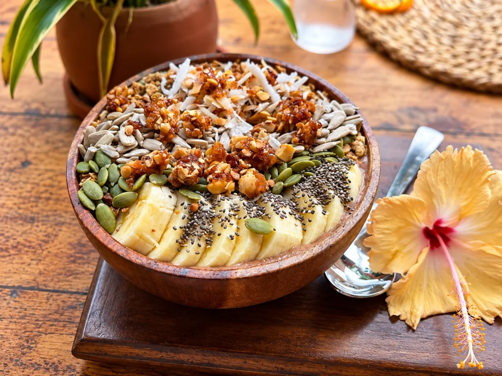 Tropical smoothie bowl served at Salt, Best Places to Eat in Hiriketiya.