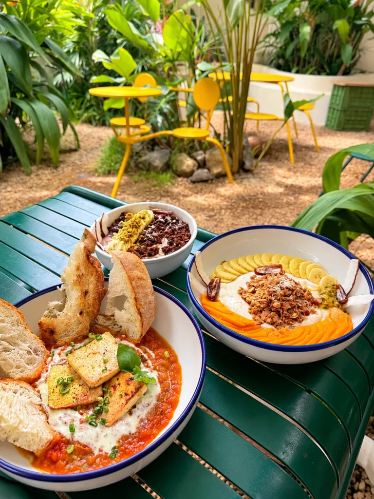 Freshly prepared healthy dishes served in a tropical setting at Bunch cafe, best Places to Eat in Hiriketiya.