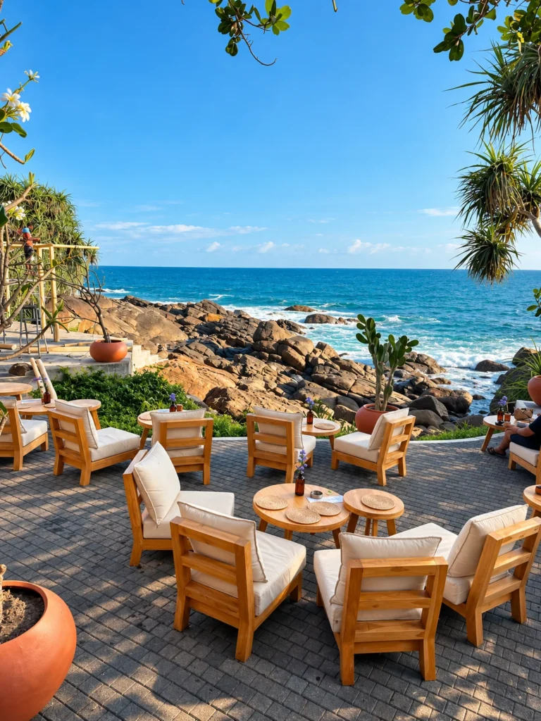 Betaz cliffside dining overlooking the crashing waves below, best Places to Eat in Hiriketiya.