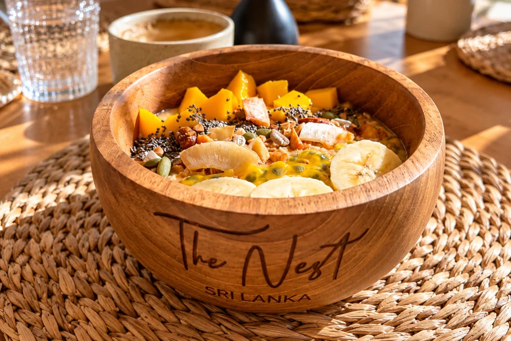 Tropical smoothie bowl made by your private chef at The Nest Sri Lanka.
